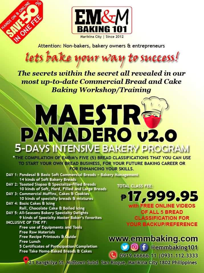 [HANDS-ON 2025 MASTERCLASS] Face-To-Face EM&M Maestro Panadero Comprehensive Bakery Program